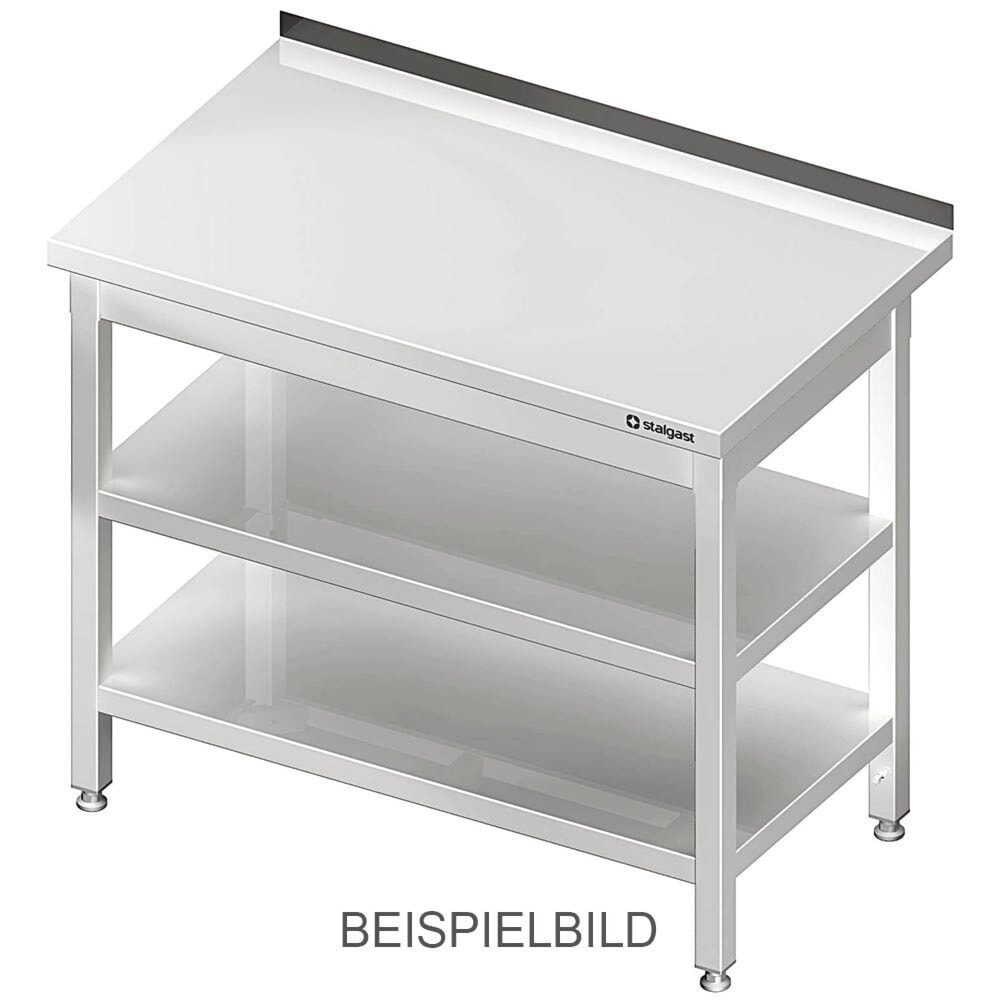 Stalgast Arbeitstisch mit Grund- und Zwischenboden, 700x600x850 mm, ohne Aufkantung, verschweisst