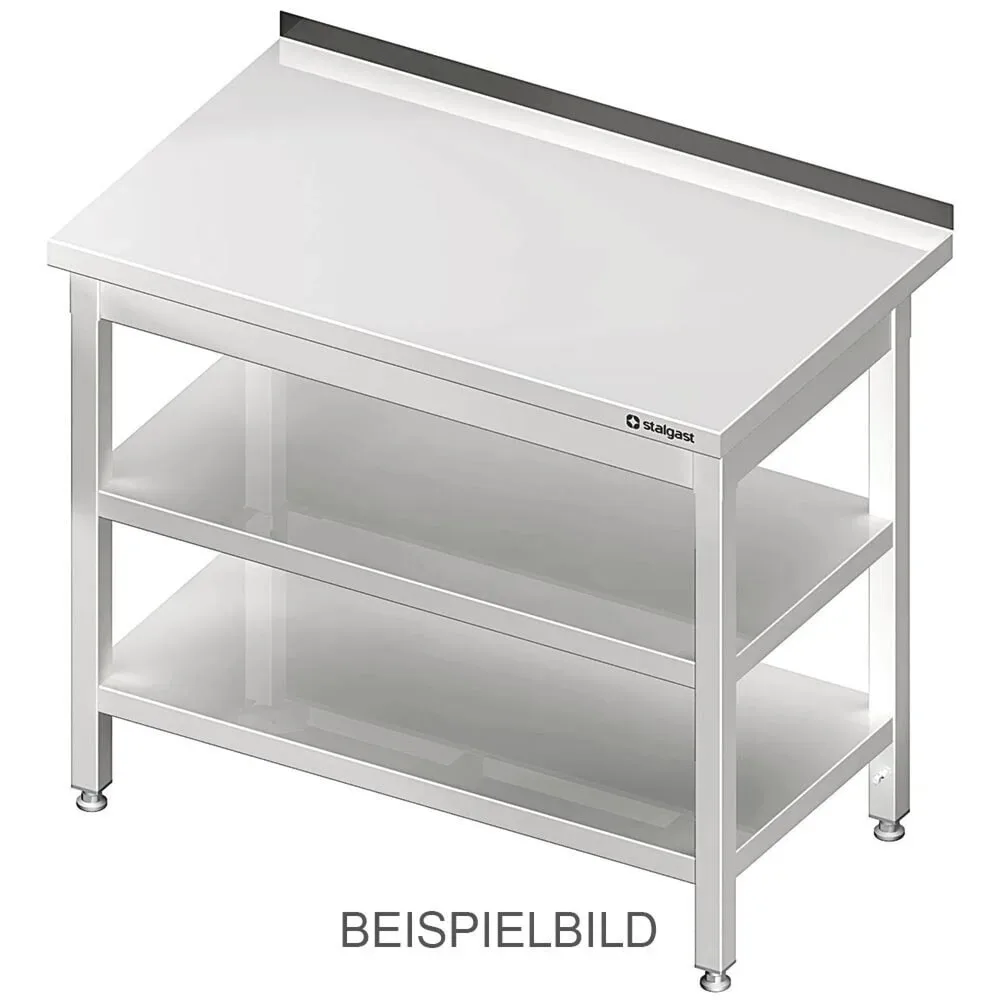 Stalgast Arbeitstisch mit Grund- und Zwischenboden, 1000x600x850 mm, ohne Aufkantung, verschweisst