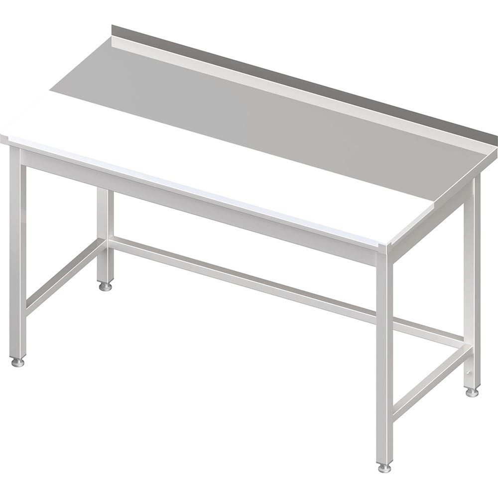 Stalgast Arbeitstisch ohne Grundboden, 1600x600x850 mm, mit vertiefter PE-Schneideplatte, mit Aufkantung, verschweisst
