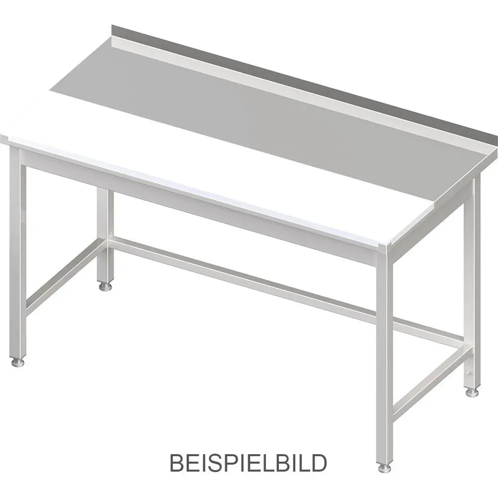 Stalgast Arbeitstisch ohne Grundboden, 1000x700x850 mm, mit vertiefter PE-Schneideplatte, ohne Aufkantung, verschweisst