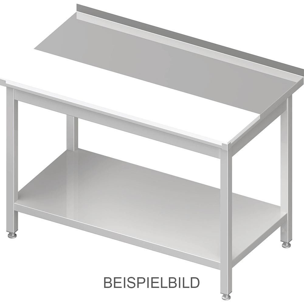 Stalgast Arbeitstisch mit Grundboden, 800x700x850 mm, mit vertiefter PE-Schneideplatte, ohne Aufkantung, verschweisst