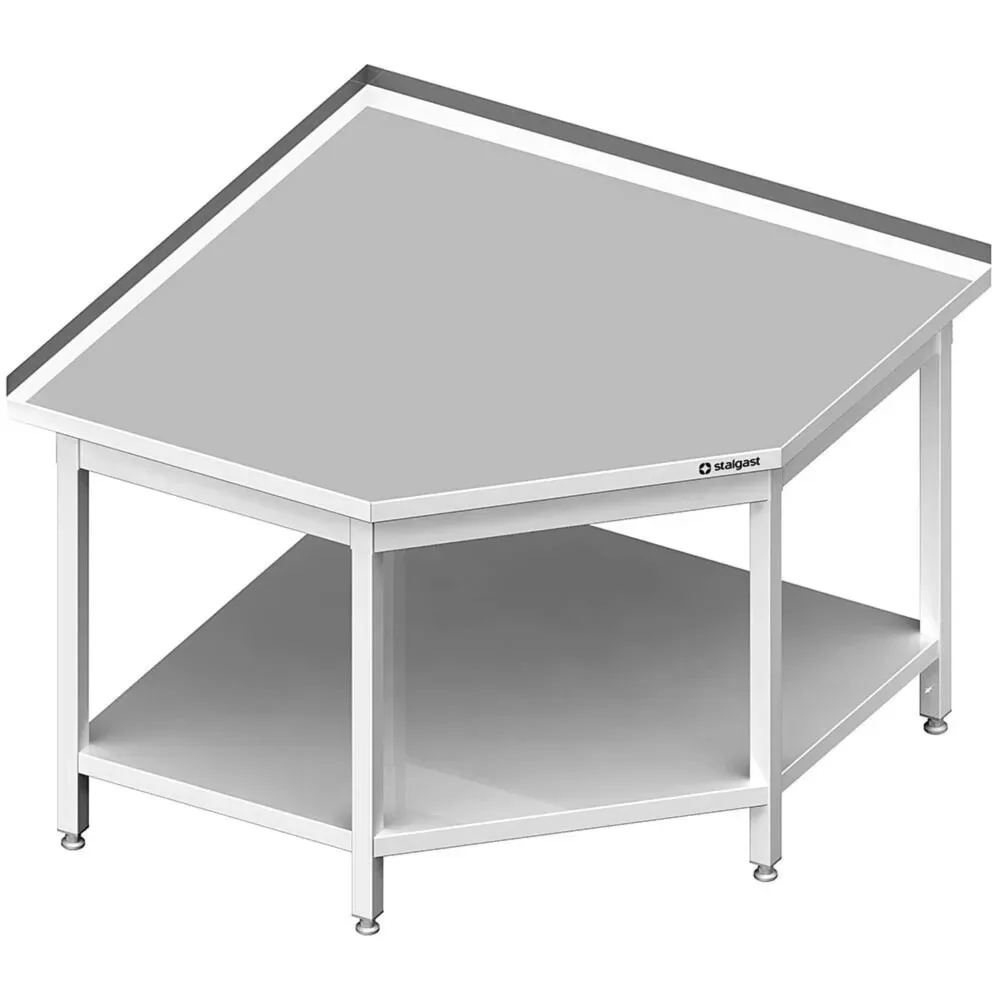 Stalgast Eckarbeitstisch mit Grundboden, 700x700x850 mm, mit Aufkantung, verschweisst