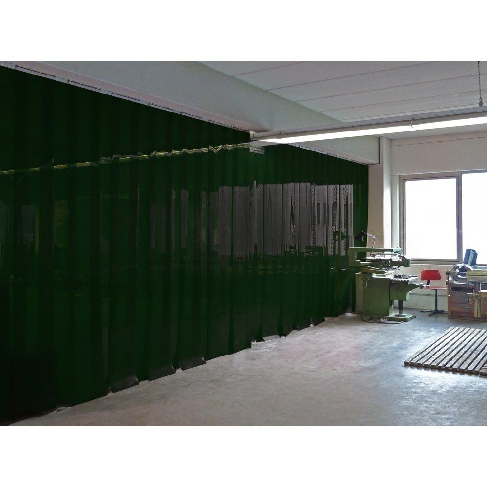 Schweisserschutz-Lamellenvorhang, Streifen 2x 300 mm, Überlappung 136 mm, Höhe 2.200 mm