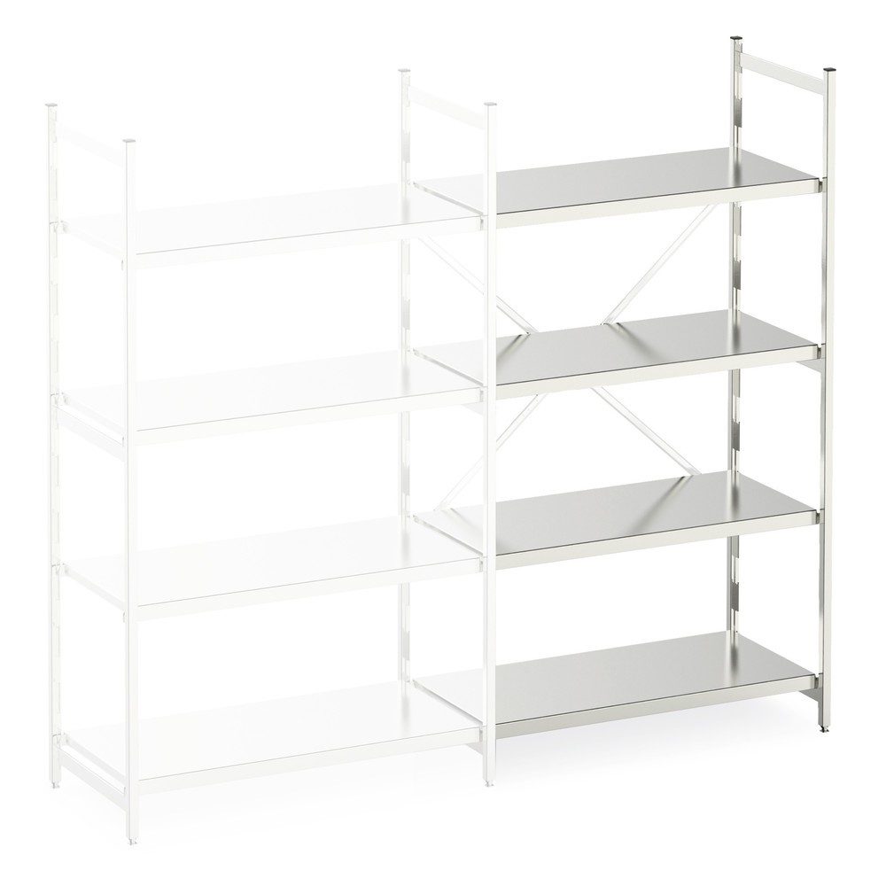 Aluminium-Regal mit geschlossenen Fachböden, AF, FL 600 kg, HxBxT 1.800 x 1.375 x 400 mm
