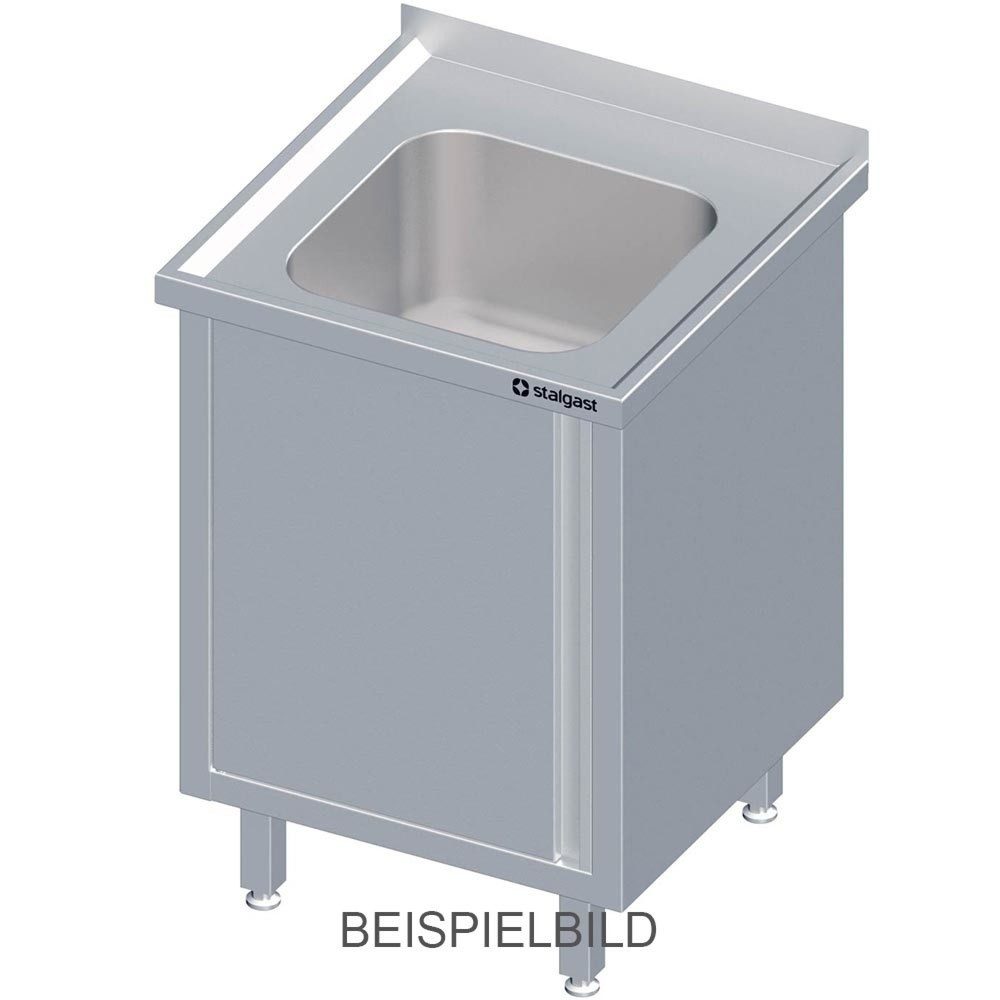 Stalgast Spülschrank mit Flügeltür 600x600x850 mm, mit einem Becken mit Aufkantung, verschweisst