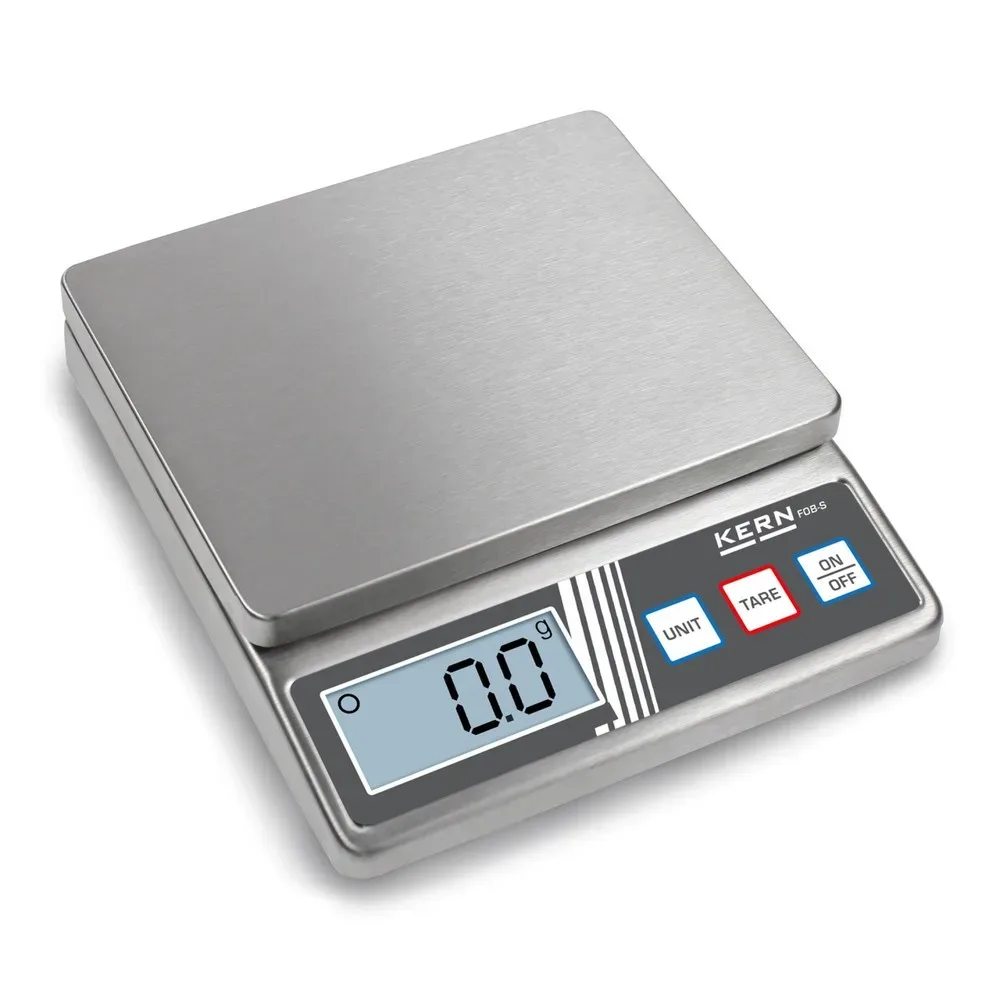 Kern FOB 500-1S Tischwaage FOB 500-1S Wägebereich (max.) 500 g Ablesbarkeit 0.1 g batteriebetrieben Silber