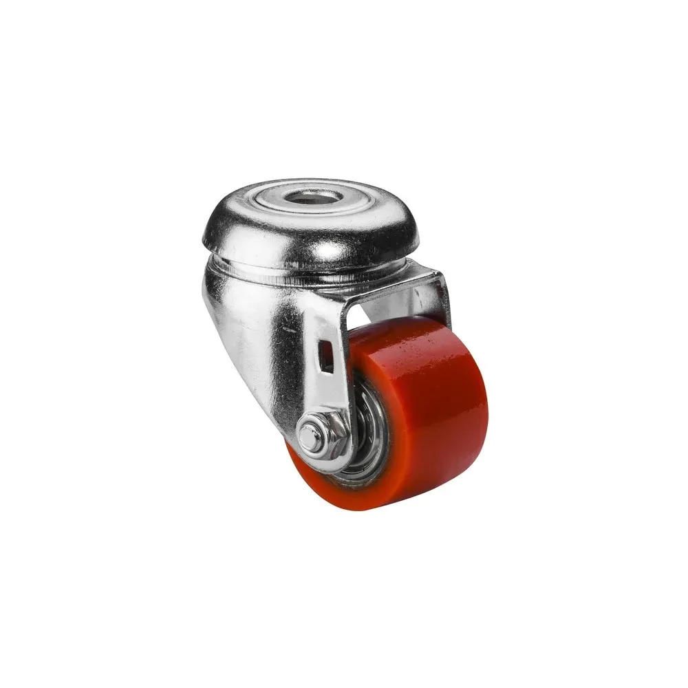 BS ROLLEN Kompaktrolle Polyurethan, Lenkrolle, Kugellager, Rückenloch, Ø x Breite 50 x 25 mm, TK 120 kg