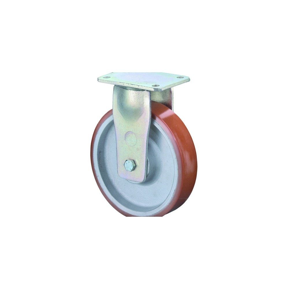 BS ROLLEN Schwerlastrolle Prothane® Guss-Polyurethan, Bockrolle, Kugellager, Platte, Ø x Breite 300 x 75 mm, TK 2.000 kg