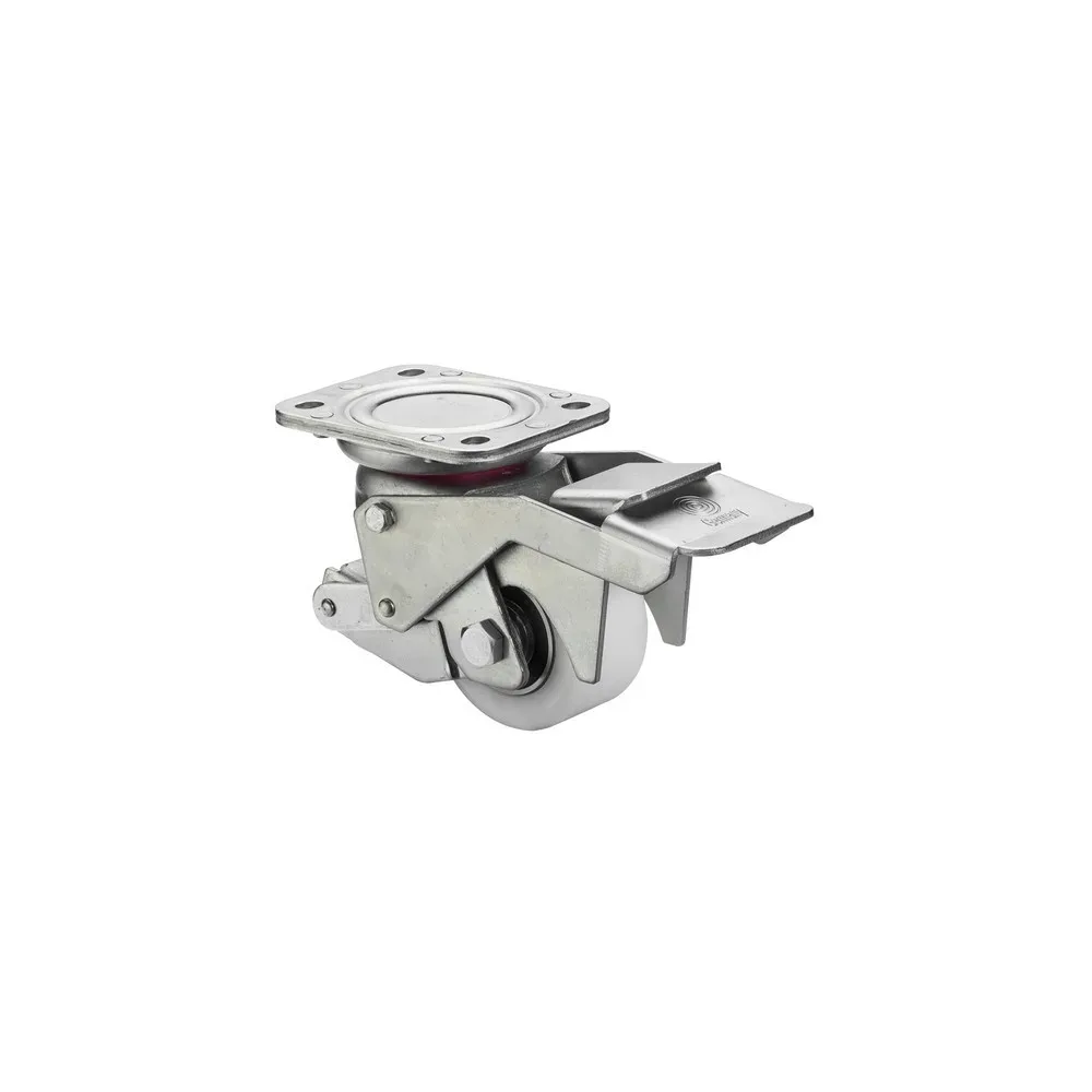 BS ROLLEN Heberolle Kunststoff, Lenkrolle mit Feststeller, Kugellager, Platte, Ø x Breite 75 x 40 mm, TK 350 kg