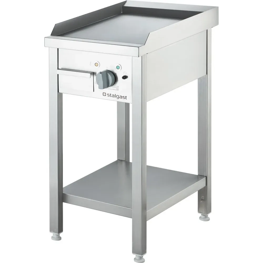 Stalgast Elektro-Griddleplatte als Standgerät glatt, Unterbau offen, 400 x 700 x 850 mm (BxTxH)