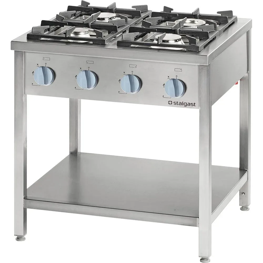 Stalgast Gasherd Serie 700 G20, 4-Brenner (2x5+2x7), 800 x 700 x 850 mm (BxTxH)
