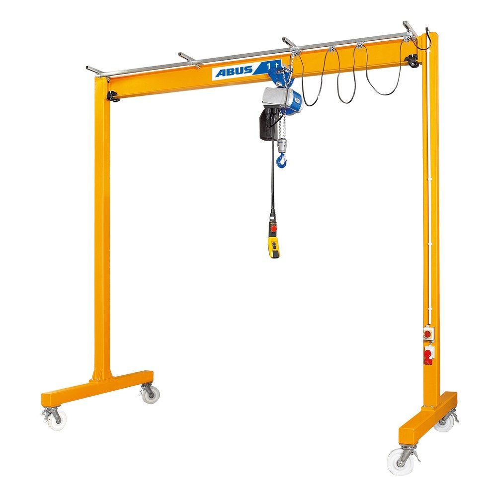 ABUS Leichtportalkran LPK, verfahrbar, Breite 4 m, Höhe 3 m, TK 2.000 kg