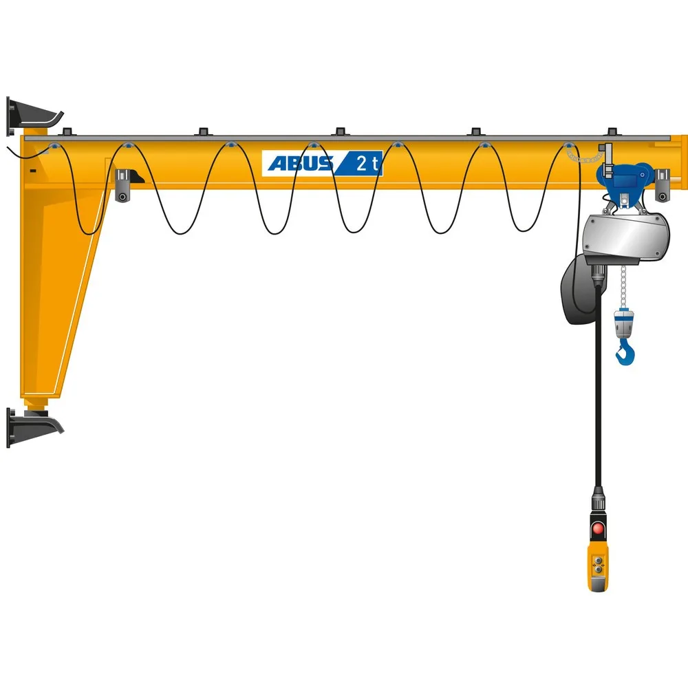 ABUS Schwenkkran VW, Wandausführung, Wandlager, 180° Schwenkbereich, Ausladung 7 m, TK 1.000 kg