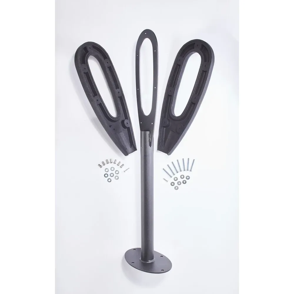 MOTTEZ Fahrradständer mit Gummiring, L 260 × B 160 × H 800 mm, für 2 Fahrräder, gummierter Ring, anthrazit