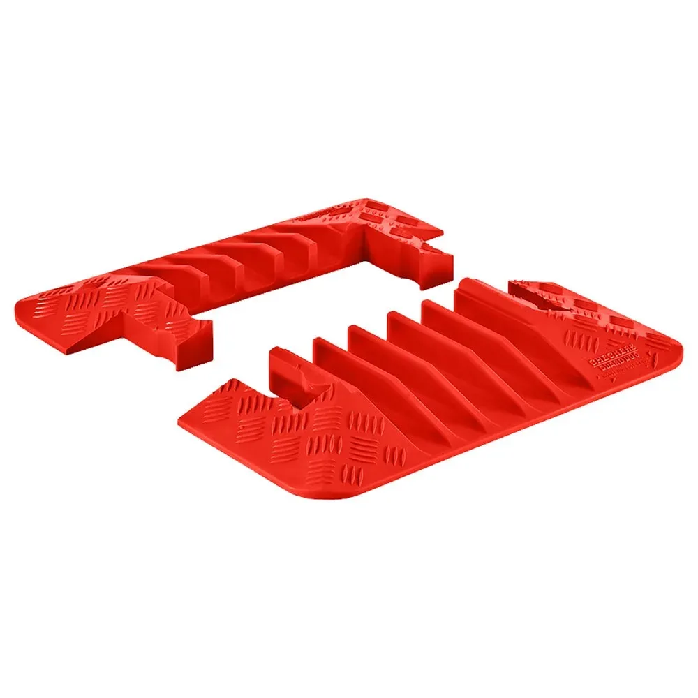 Justrite® Kabelbrücke Guard Dog®, Abschlusselement, 5 Kanäle, LxB 220 x 500 mm, orange