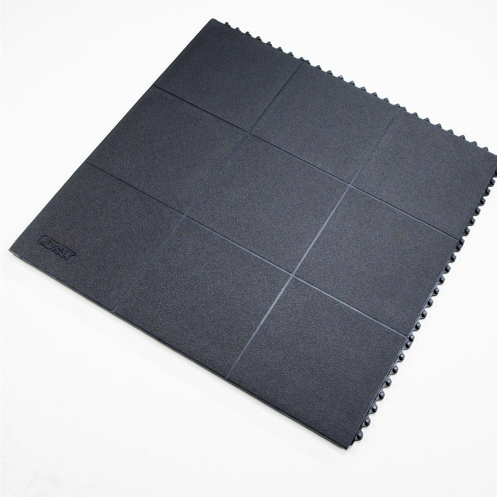 Stecksystem, Cushion Ease Solid? ESD NITRILE FR, LxBxH 910 x 910 x 19 mm, geschlossen, schwarz NOTRAX