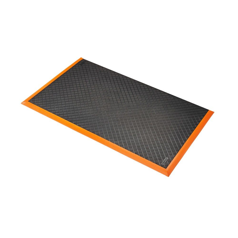 NoTrax Anti-Ermüdungsmatte Safety Stance Solid?, BxL 970 x 3.150 mm, schwarz/orange