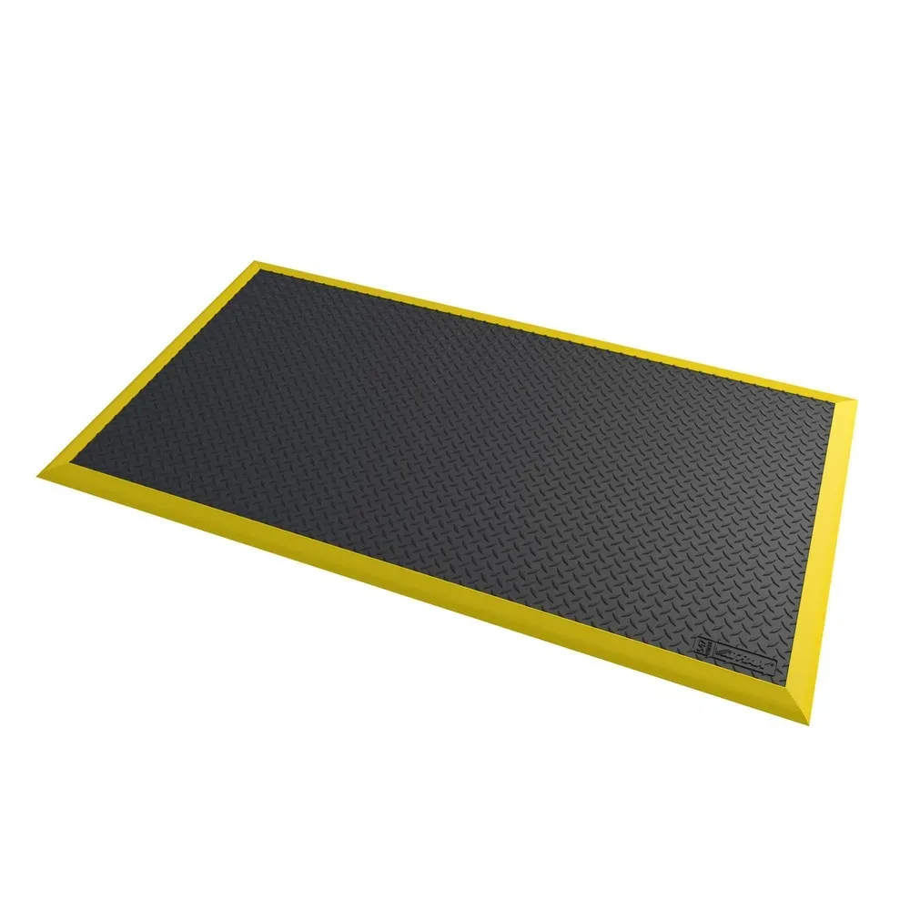 ESD-Anti-Ermüdungsmatte Diamond Flex?, LxB 1630 x 1020 mm, allseitig Randseiten, schwarz / gelb NOTRAX