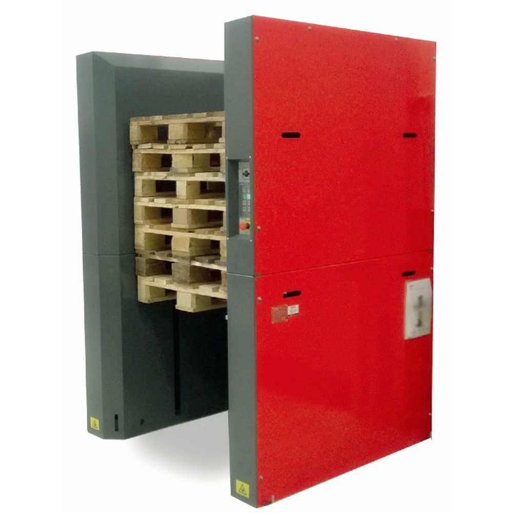 Palettenmagazin für 25 Europaletten à 1.200 x 800 mm, mit Sicherheitsabschrankung