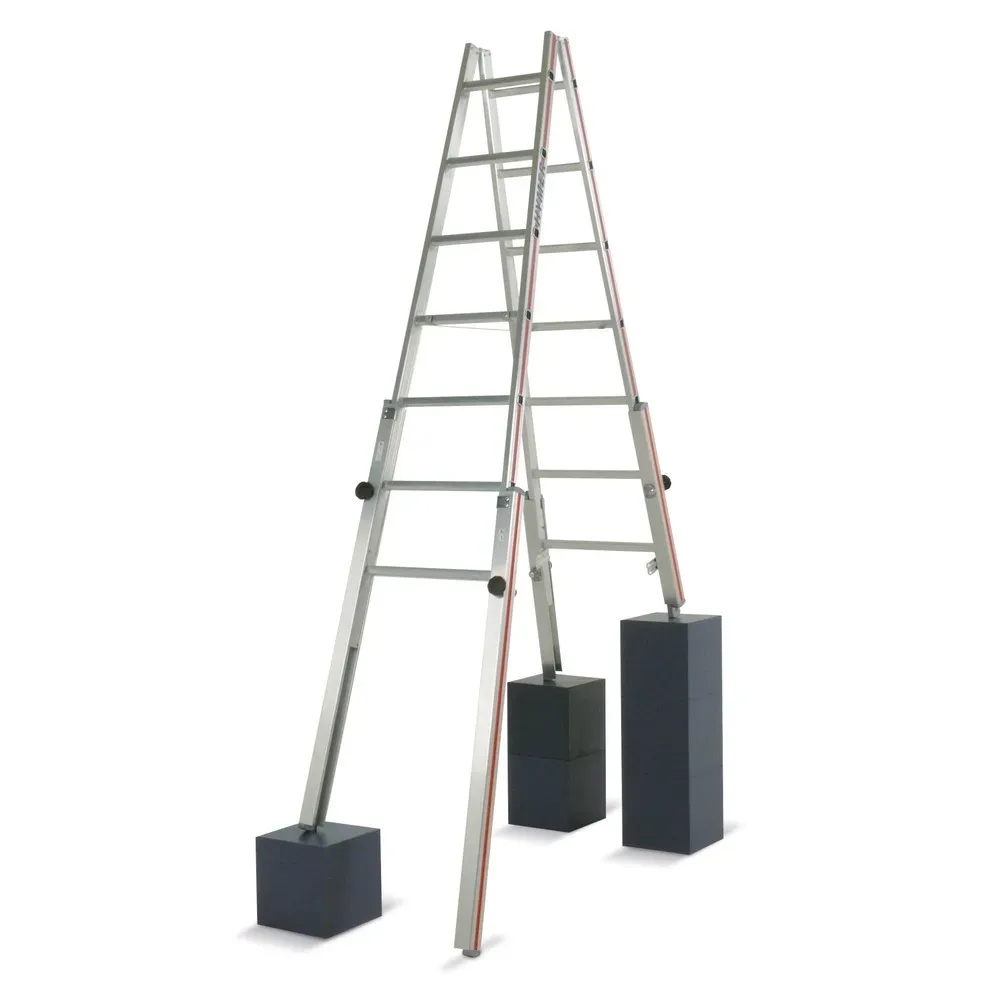 HYMER Sprossen-Stehleiter für Treppen, 2-seitig begehbar, Standhöhe 0,77 m