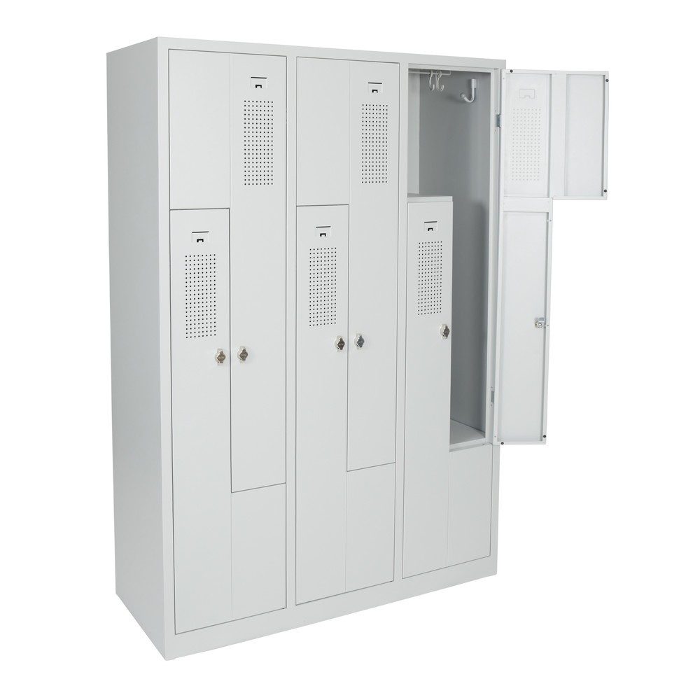 CEHA Z-Spind HDZ-1, Zylinderschloss, 6 Abteile, lichtgrau