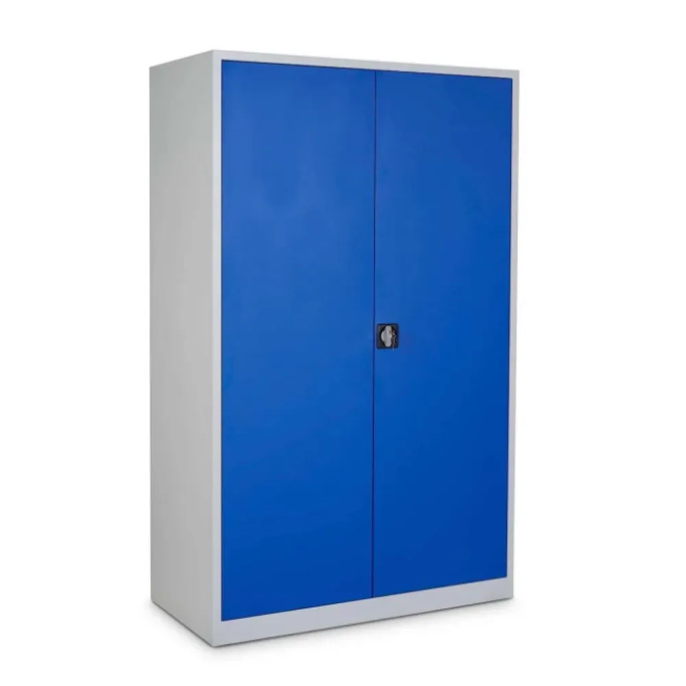 CEHA Flügeltürenschrank HF-ST, 5 OH, HxBxT 1.950 x 920 x 500 mm, verzinkte Fachböden, lichtgrau/enzianblau