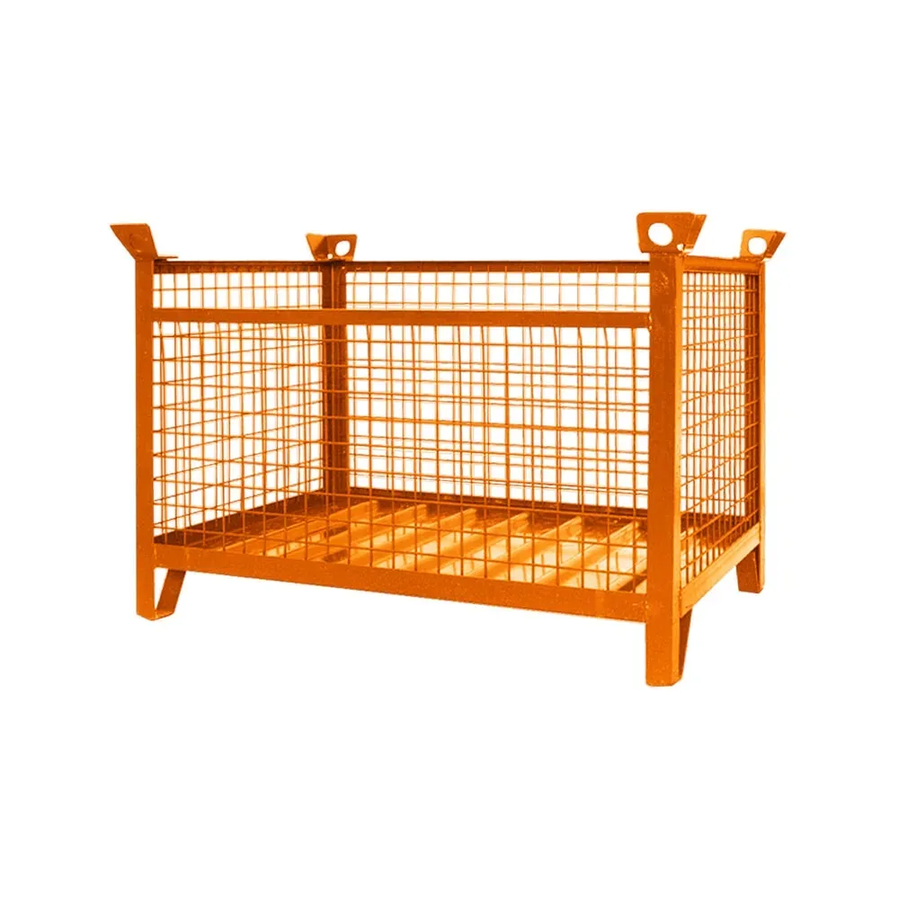 Eichinger® Industrie-Gitterbox-Stapelpalette, 1500 kg, LxBxH 1200x800x750 mm, reinorange