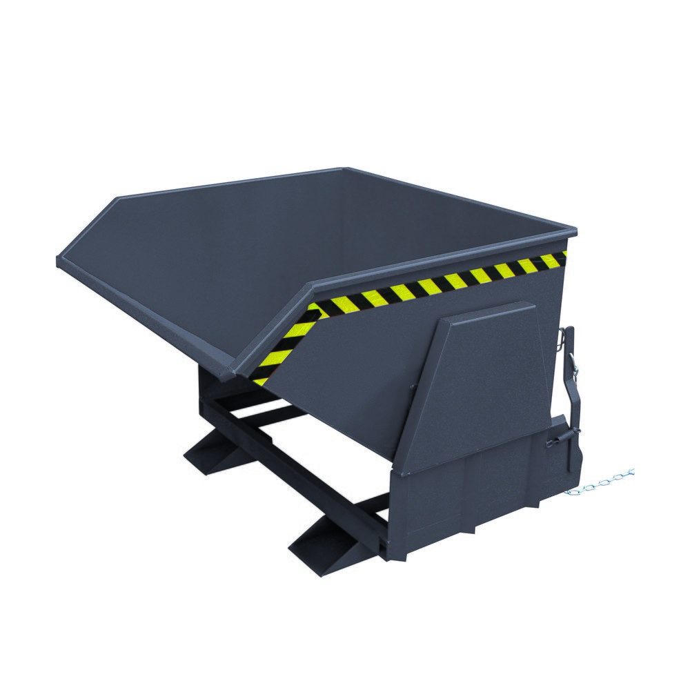 Eichinger® Schwerlast-Kippbehälter mit geschützten Abrollkufen, 2500 kg, 1250 Liter, anthrazitgrau