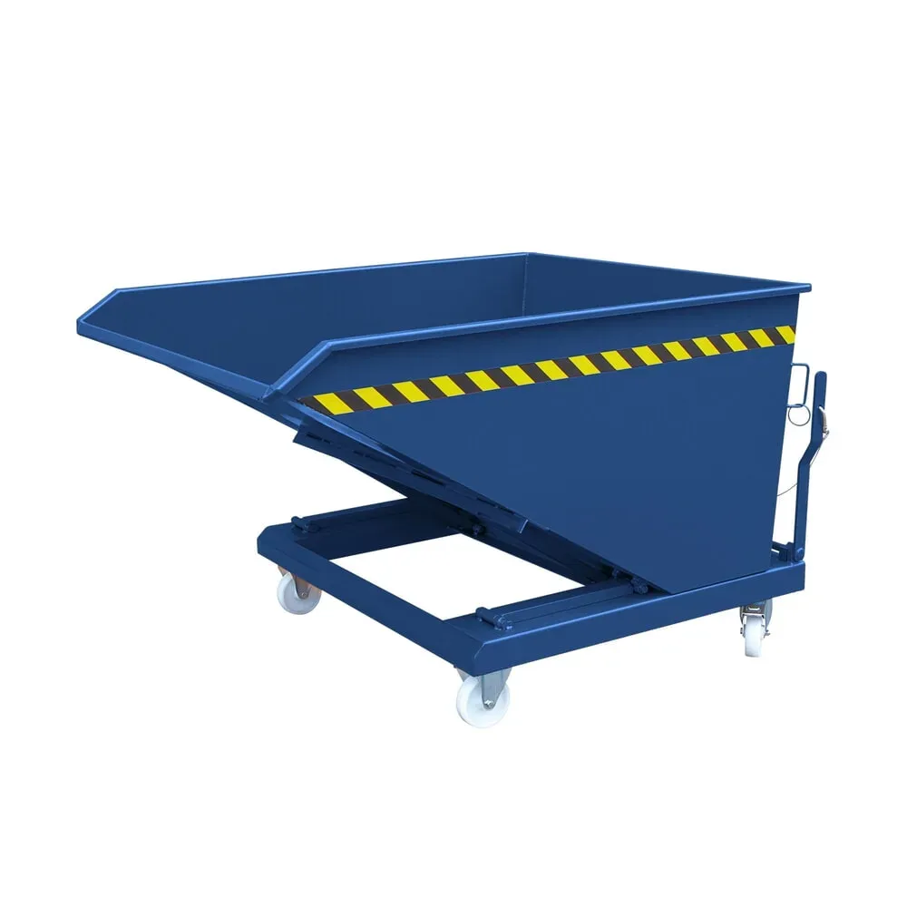 Eichinger® Kippbehälter in niedriger Bauhöhe, 1000 kg, 300 Liter, enzianblau