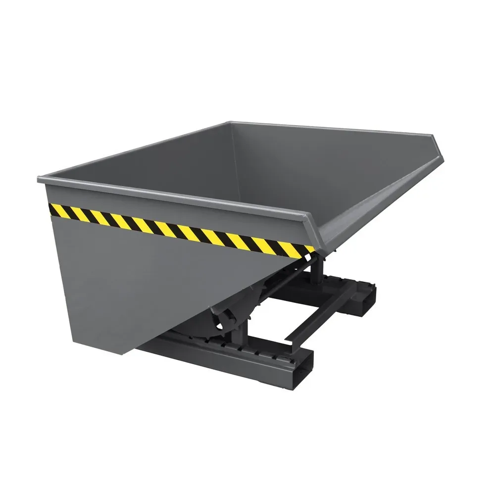 Eichinger® Schwerlast-Kippbehälter mit Abrollkufen, 2000 kg, 2500 Liter, anthrazitgrau