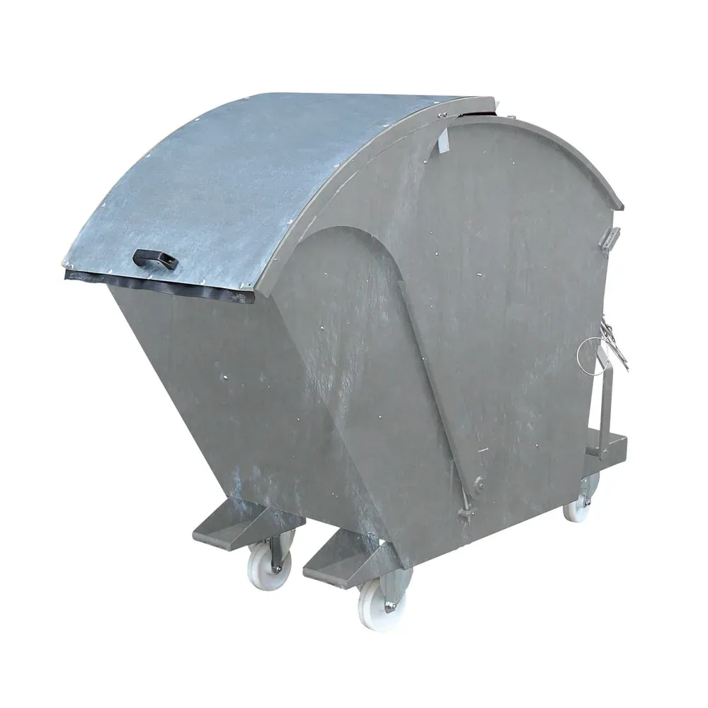 Eichinger® Kippbehälter mit Runddeckel, 1000 kg, 750 Liter, feuerverzinkt