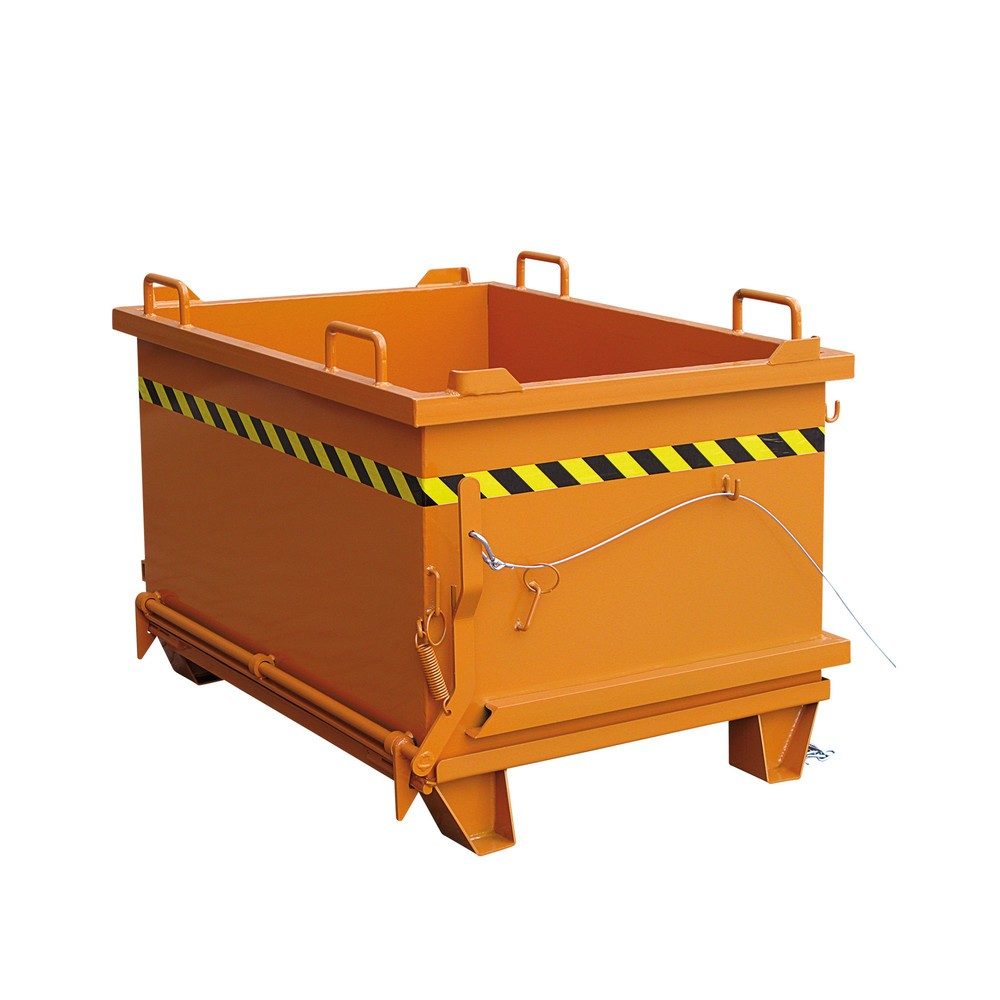Eichinger® Schwerlast-Kippbehälter Schutt mit Klappboden, 2000 kg, 2000 Liter reinorange