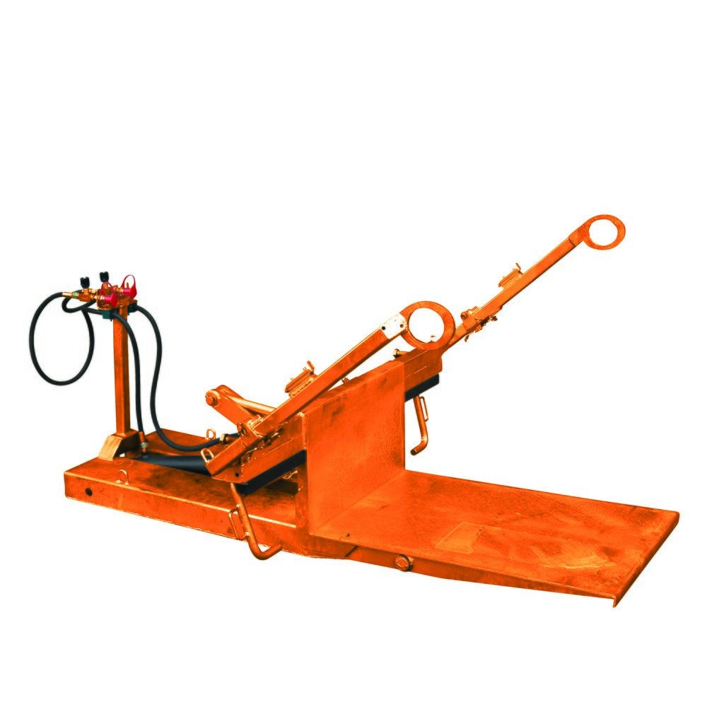 Eichinger® Mülltonnenkipper für Stapler, verwendbar für 4-Rollen-Müllgrossbehälter mit 1100 l Volumen, Traglast 600 kg, reinorange lackiert