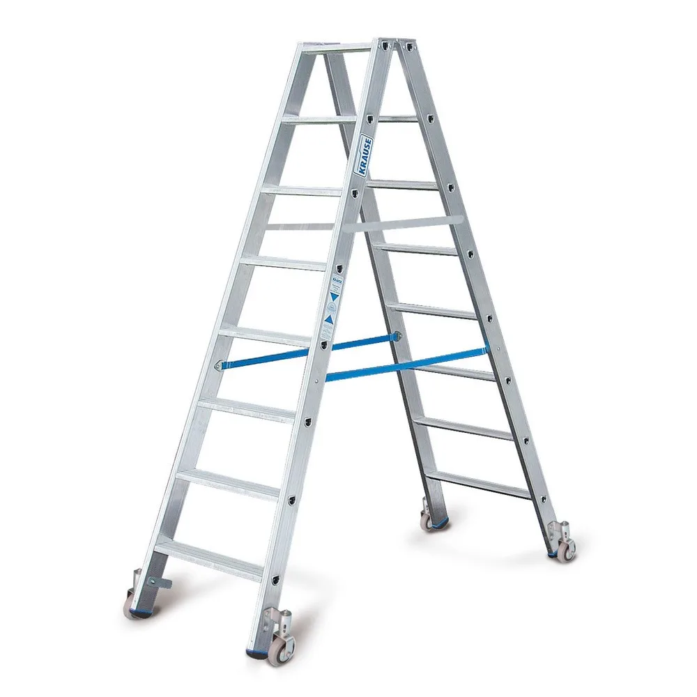 KRAUSE® Stufen-r Profi, 2-seitig begehbar, mit Rollen, Standhöhe 1,90 m