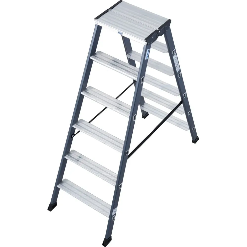 KRAUSE® SePro D Doppelleiter, eloxiert 2x6 Stufen
