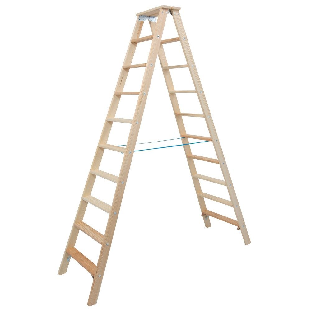 KRAUSE® STABILO Doppelleiter aus Holz 2x10 Stufen