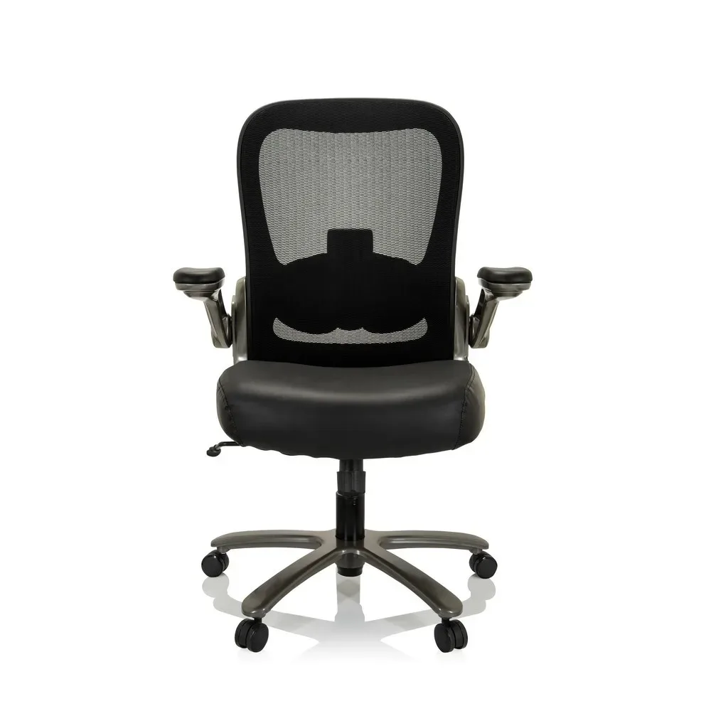 hjh OFFICE Schwerlaststuhl / Bürostuhl INSTRUCTOR T I Titan XXL Netzstoff / Leder, schwarz