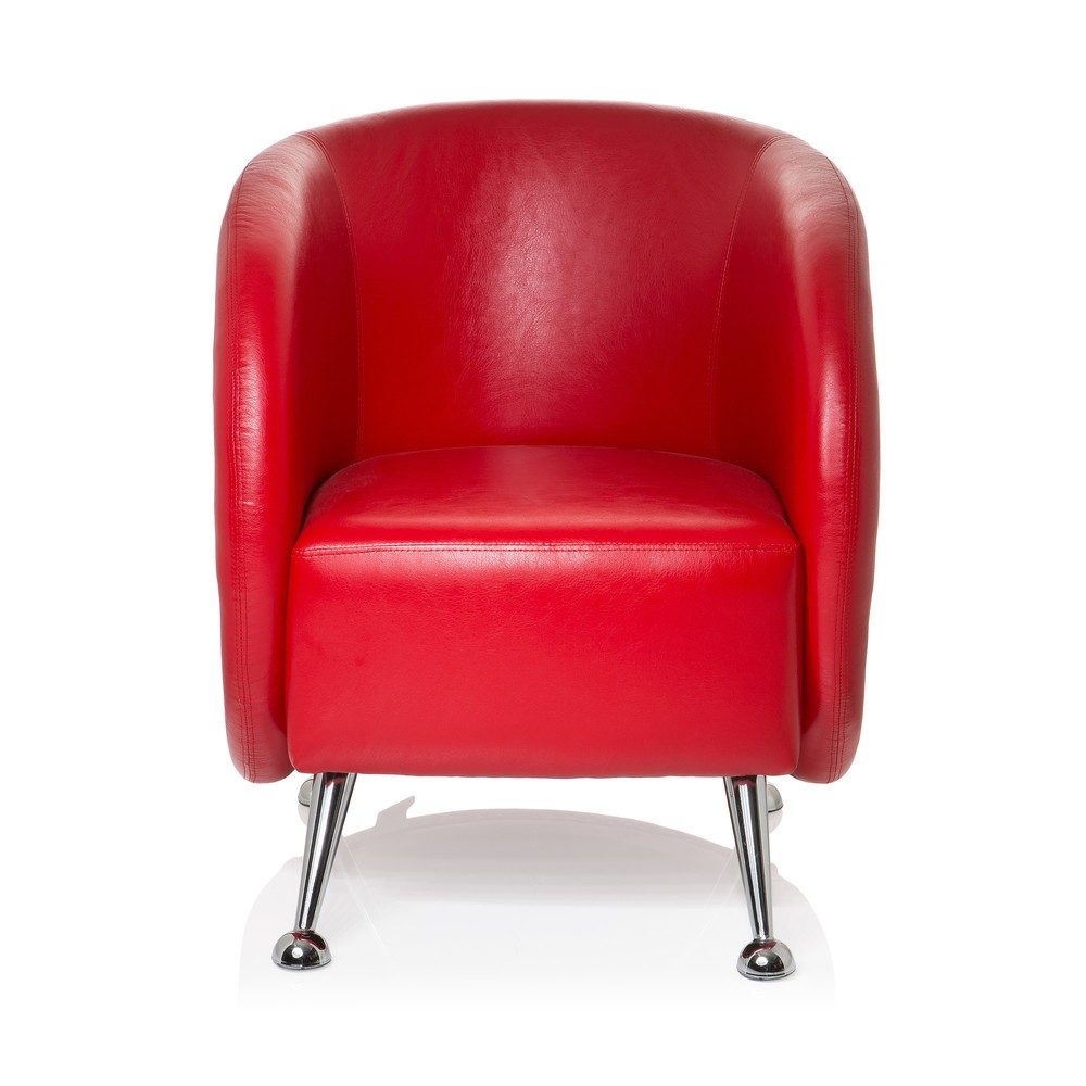 hjh OFFICE Loungesessel / Clubsessel ST. LUCIA Kunstleder, rot