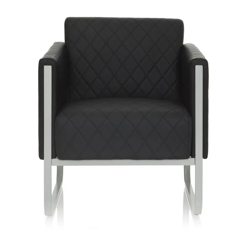 hjh OFFICE Loungesessel ARUBA STEP Gestell lichtgrau Kunstleder, 1-Sitzer, schwarz