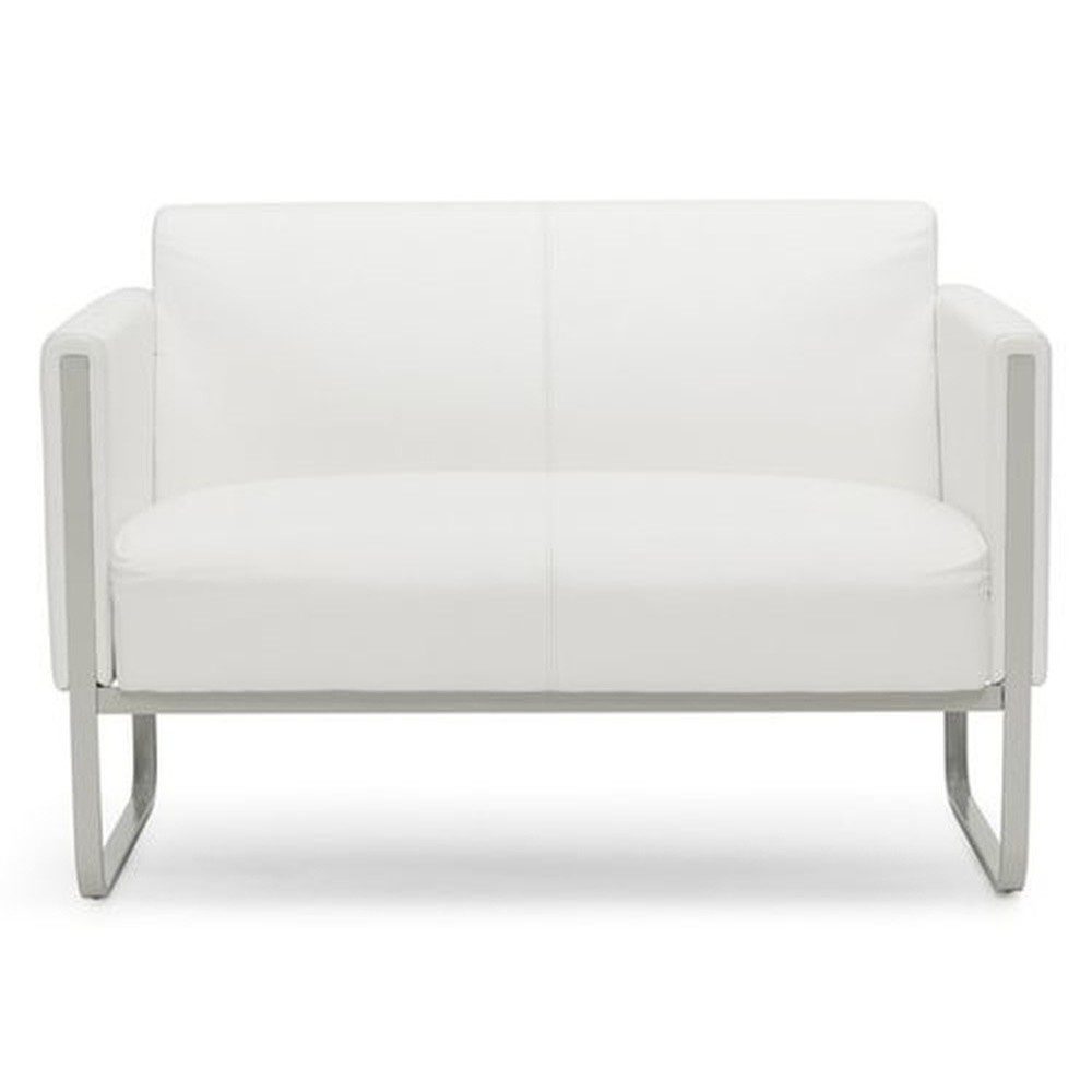 hjh OFFICE Loungesofa ARUBA Gestell lichtgrau Kunstleder, 2-Sitzer, weiss