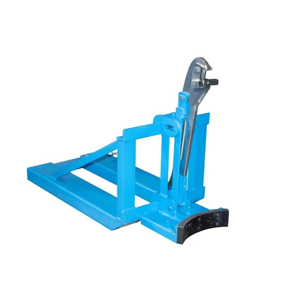 Bauer Fasslifter RS-I/91, für Stapler, 1 x 200/220-l-Fässer, L 1295 x B 585 x H 925 mm, bis 800 kg, Stahl, Lichtblau