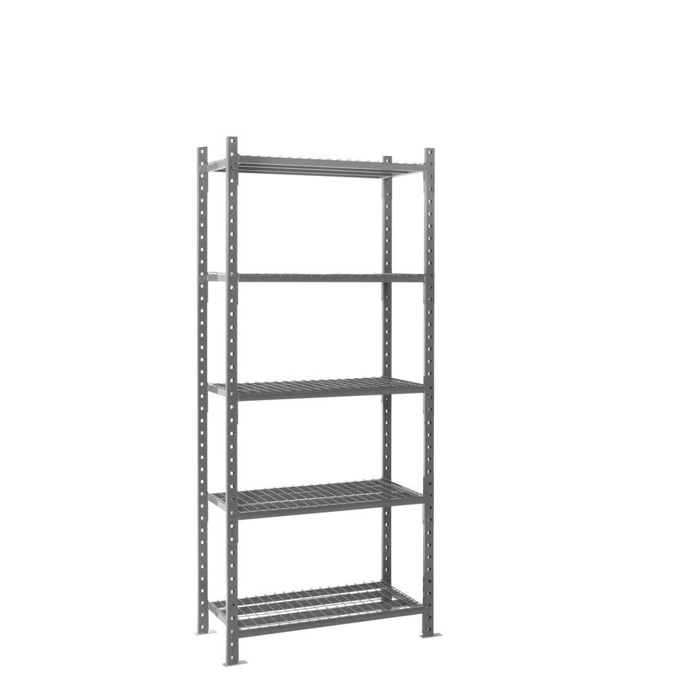 ManOrga Fachbodenregal graphitgrau mit Gitterböden, Fachlast 460 kg, HxBxT 2.500 x 1.300 x 610 mm