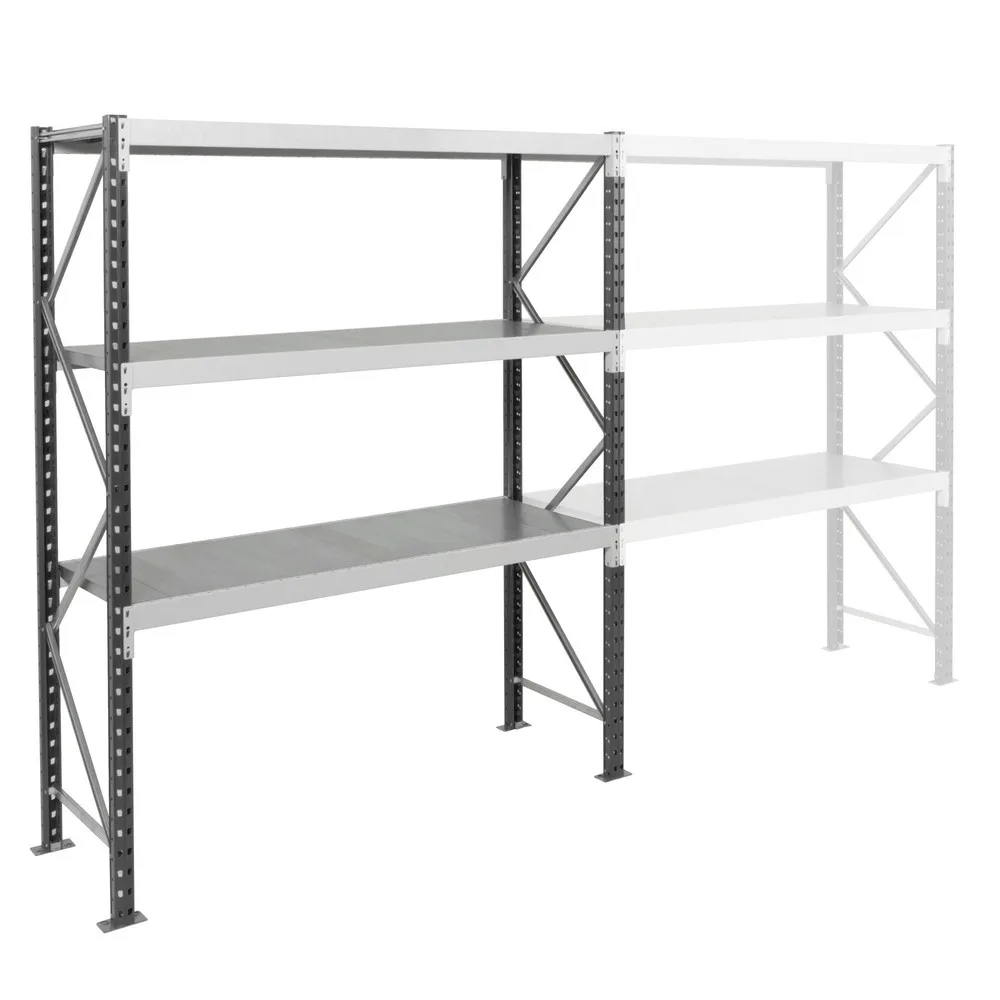 ManOrga Weitspannregal, mit Stahlpaneelen, GF, FL 880 kg, HxBxT 2.500 x 1.800 x 800 mm