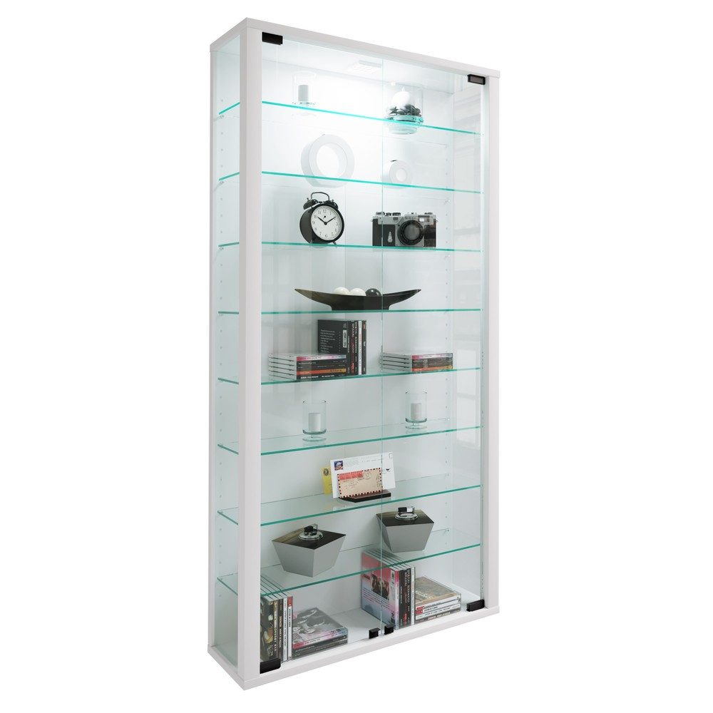 VCM Wandvitrine Vitrosa Maxi, inkl. LED-Beleuchtung, weiss