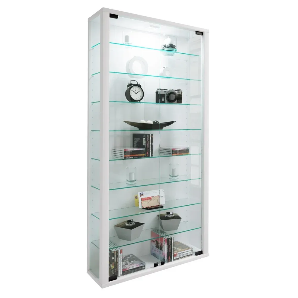 VCM Standvitrine Lumo Maxi, weiss