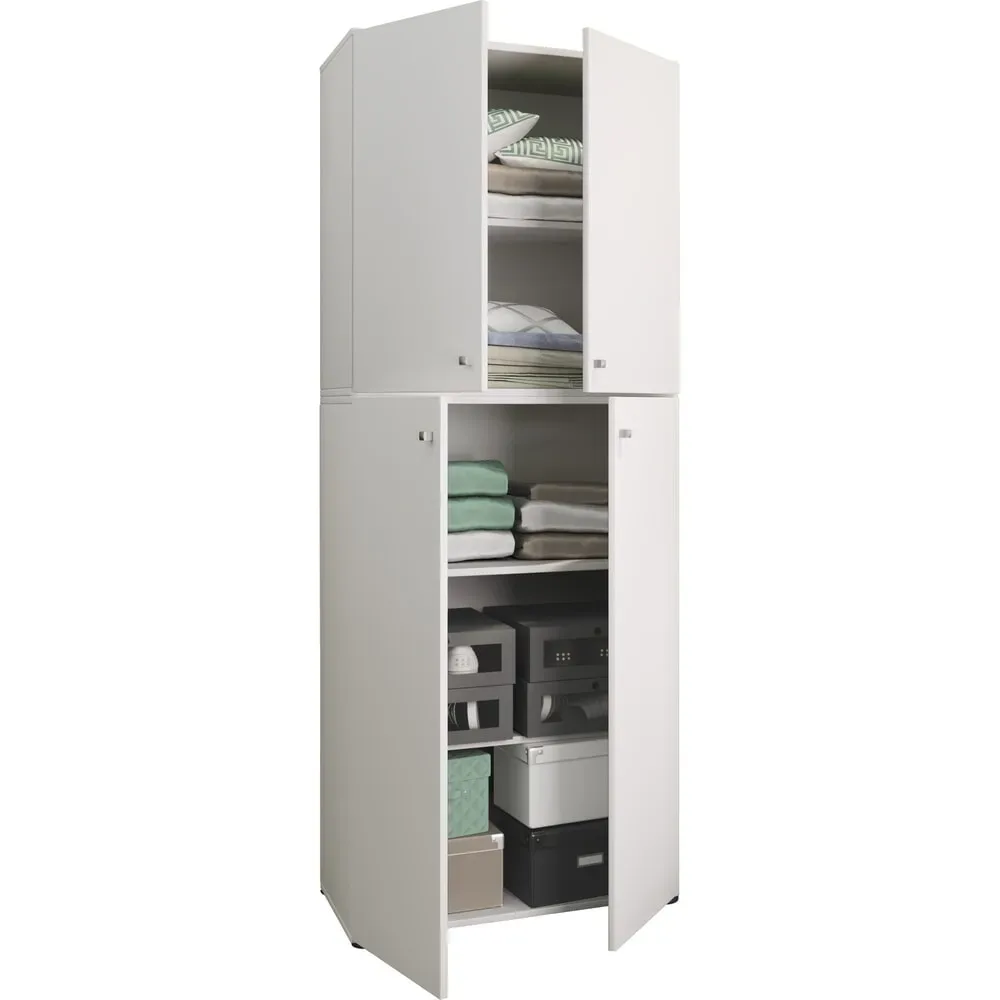 VCM - Holz Kleiderschrank Jugendschrank Kinderschrank Schrank Lona Drehtüren, 70 CM, Weiss