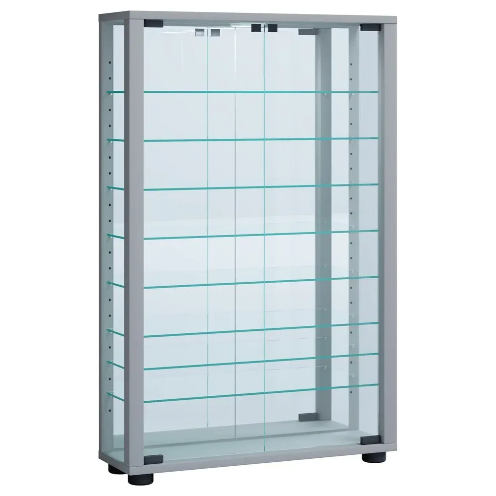 VCM Wandvitrine Vitrosa Mini mit Spiegel, silber
