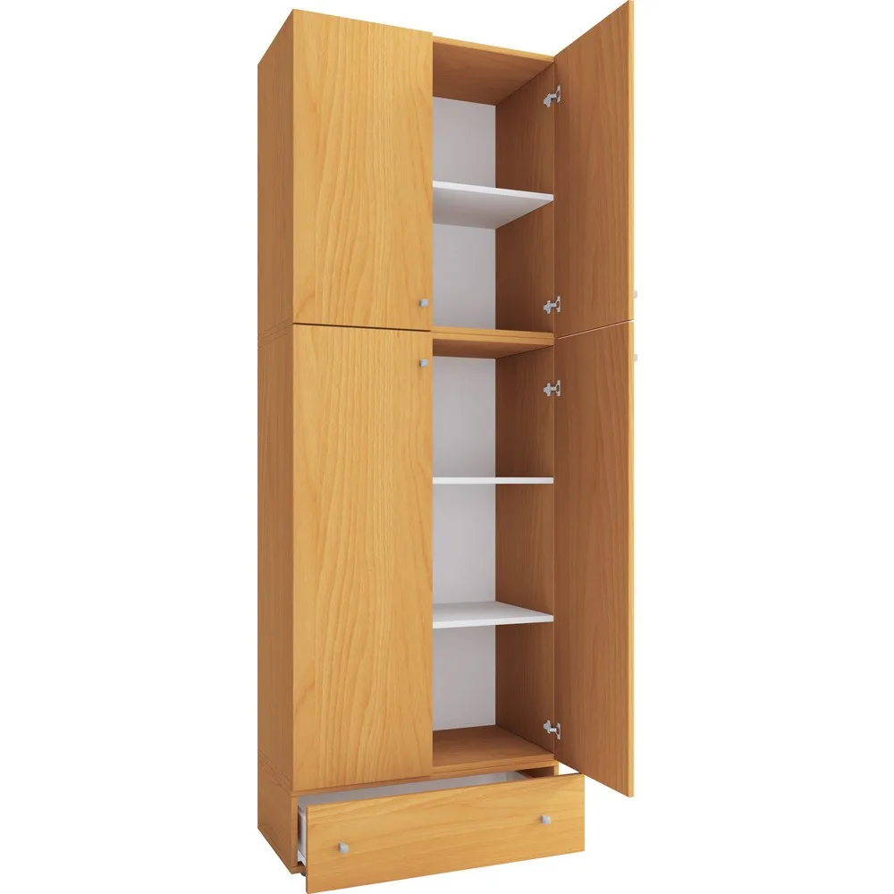 VCM - XXL Büroschrank mit 5 Fächern und einer Schublade | moderner Aktenschrank mit Drehtüren | Maße ca. H. 200 x B. 70 x T. 39 cm – Lona 5-Fach, One Size, Beige
