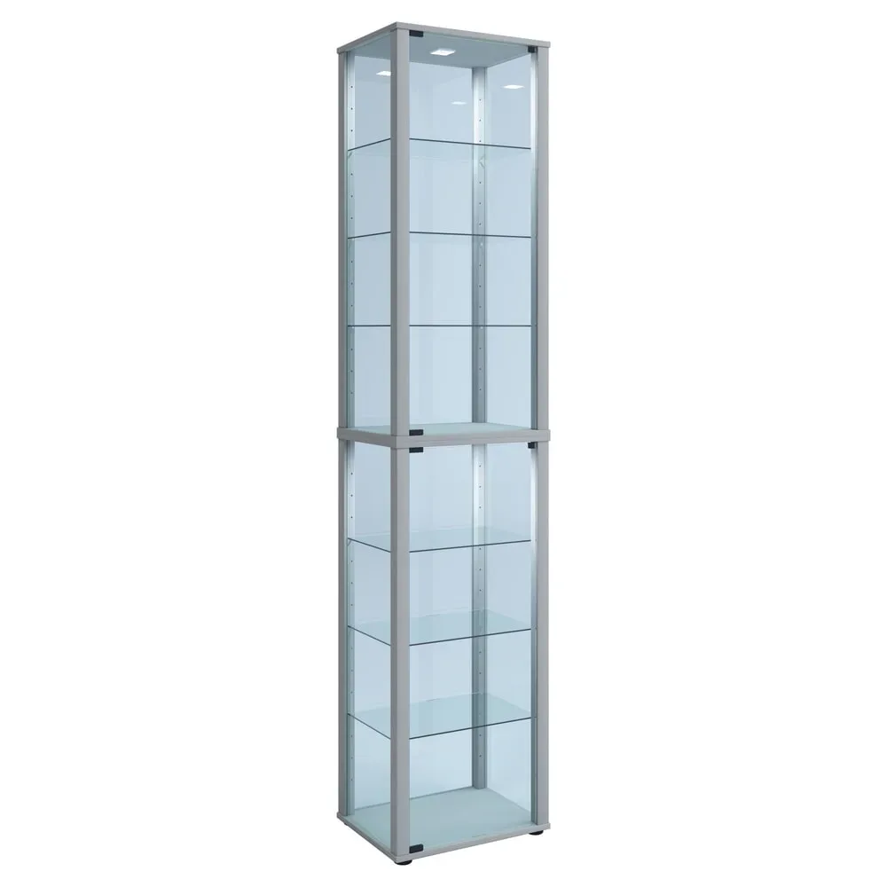 VCM Standvitrine Kavisa XL, silber