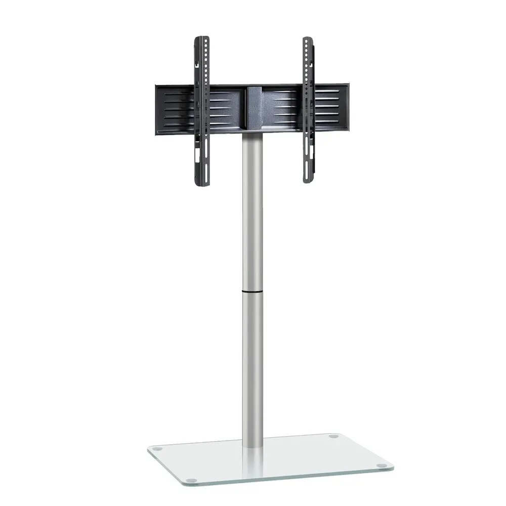 VCM - TV Standfuß | Ständer Fernseh Rack | ESG-Sicherheitsglas | Maße ca. H. 100 x B. 60 x T. 45 cm - Alani, 60 cm, Transparent